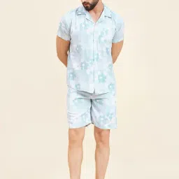 Sweet Dreams Mint Green Regular Fit Printed Shirt & Shorts Set-picture-24