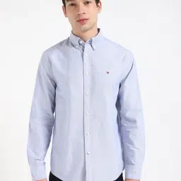 Tommy Hilfiger Royal Blue Cotton Regular Fit Shirt-picture-44