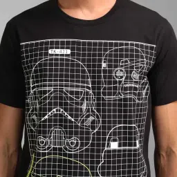 Kazo Black Regular Fit Printed Crew T-Shirt image 4