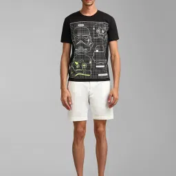 Kazo Black Regular Fit Printed Crew T-Shirt image 5