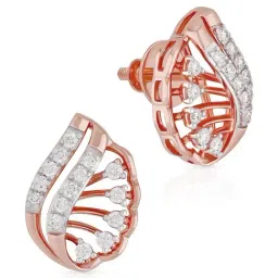Malabar Gold and Diamonds 18k IGI Certified Diamond Rose Gold Stud Earrings for Women-picture-23