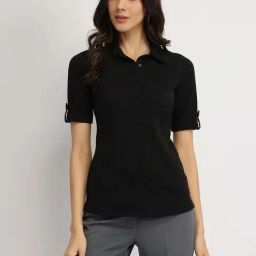Fablestreet Black Cotton Knit Shirt-picture-2