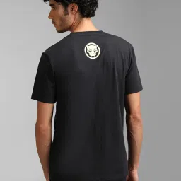 Kazo Black Regular Fit Printed Crew T-Shirt image 2