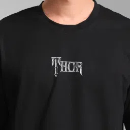 Kazo Black Regular Fit Printed Crew T-Shirt image 4