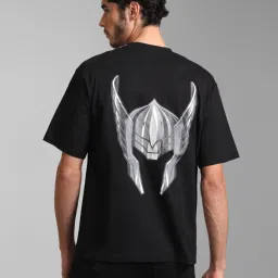 Kazo Black Regular Fit Printed Crew T-Shirt image 2