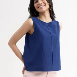 FableStreet Navy Regular Fit Top image 1