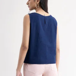 FableStreet Navy Regular Fit Top image 2