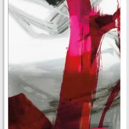 ARTE'VENUE Vivid Fuchsia Pink & Grey Paper Wall Arts - Set of 2 (13 X 16 inch Each) image 4