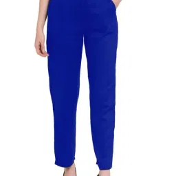 PATRORNA Dark Blue Mid Rise Slim Fit Trousers-image-23