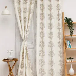Ariana Embroidery Beige Polyester 7 ft Door Curtain-image-10
