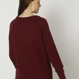 GAP Maroon Cotton Embroidered Long Sleeves Sweater image 2