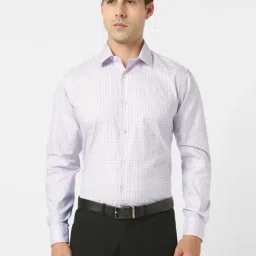 Van Heusen White Cotton Regular Fit Checks Shirt-picture-20