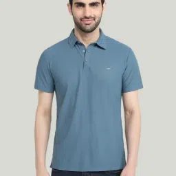 Park Avenue Dark Blue Slim Fit Polo T-Shirt image 1