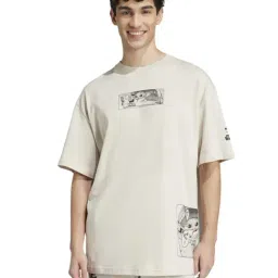 Adidas Beige Cotton Relaxed Fit Printed Sports T-Shirt-image-67