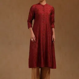 Soch Red Muslin Ethnic Motifs Kurti-image-64
