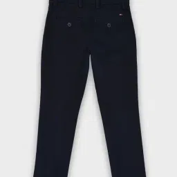 TOMMY HILFIGER Boys Navy Cotton Solid Trousers image 2