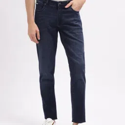Lindbergh Dark Blue Cotton Tapered Fit Jeans-image-42