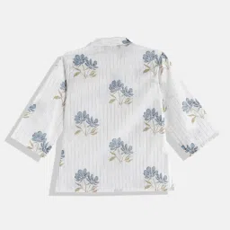 READIPRINT FASHIONS Kids White Printed Full Sleeves Kurta, Nehru Jacket With Pyjamas image 2