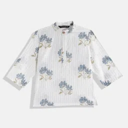 READIPRINT FASHIONS Kids White Printed Full Sleeves Kurta, Nehru Jacket With Pyjamas image 3