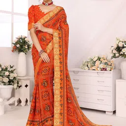 KALINI Abstract Printed Zari Saree With Zari Border-picture-14