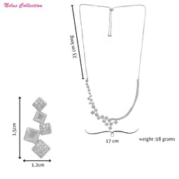 Nilu's Collection Silver-Plated American Diamond Stone Studded Jewellery Set image 5