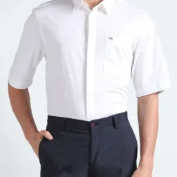 Calvin Klein Jeans Bright White Cotton Boxy Fit Shirt-image-55