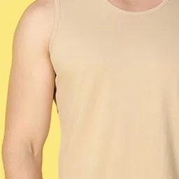 WOOSTRO Pack Of 2 Printed Combed Cotton Gym Vests VWS26(PLAIN RUST)(98 MAROON) image 3