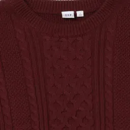 GAP Maroon Cotton Embroidered Long Sleeves Sweater image 5