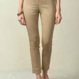 Fabindia Beige Cotton Mid Rise Pants-picture-28