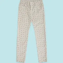 Pantaloons Junior Beige Cotton Printed Trousers-image-4
