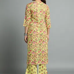 NAVYAAZRI Women Floral Printed Regular Pure Cotton Kurta & Palazzos With Dupatta image 4