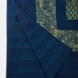 Fabindia Navy Blue Embroidered Cotton Single Bed Cover-image-10