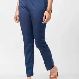 Fabindia Blue Cotton Mid Rise Pants-picture-23