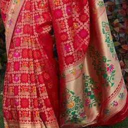 S.K.C Woven Design Banarasi Saree With Blouse Piece image 4