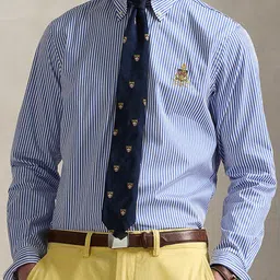 Polo Ralph Lauren Crest Striped Classic Fit Cotton Poplin Shirt-picture-35