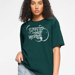 TOGS & TERRE Women Typography Printed Round Neck Cotton Oversized T-shirt-picture-5