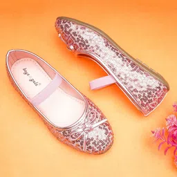 boyz n galz Sequin Embellished & Bow Applique Detailed Ballerinas - Pink-picture-16