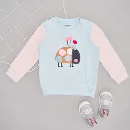Pantaloons Baby Full Sleeves Lady Bug Designed Sweatshirt - Light Blue-image-80