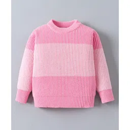 Mark & Mia Viscose Full Sleeves Pullovers with Color Block Design - Pink-picture-21