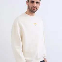 SPYKAR Men White Cotton Pullover Sweatshirts image 5