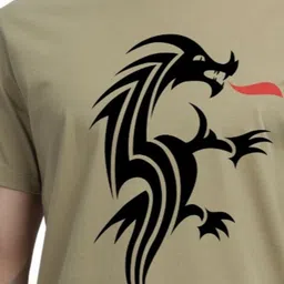 SOLACEACTIVE Dragon Graphic Printed Relaxed Fit T-shirt image 5