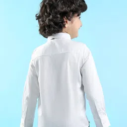 Mark & Mia Full Sleeves Party Shirt With Bow Solid - White image 2