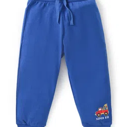 Babyhug Cotton  Knit Full Length  Lounge Pants  with Car Print Pack of 2 - Red & Blue image 2