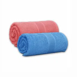 Dollar Blue & Coral 2 Pieces Cotton 600 GSM Bath Towel-picture-25