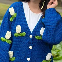 Sugercandy Women Floral Woollen Cardigan with Embroidered Detail image 5