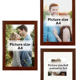 Art Street Set Of 3 Maroon Solid Wall Photo Frames image 3