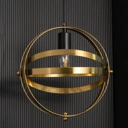 Whispering Homes Metallic Globe Gold Pendant Light image 4