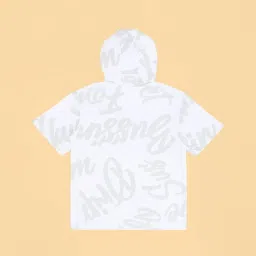 Pantaloons Junior Boys White Cotton Printed Hooded T-Shirt image 2