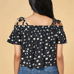People by Pantaloons Black Printed Top image 2