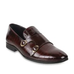 Mochi Men's Brown Monk Shoes image 2